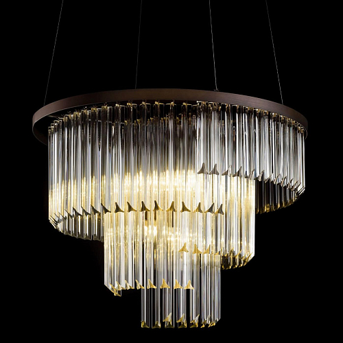 Lampadario Rotondo in Vetro Triedro