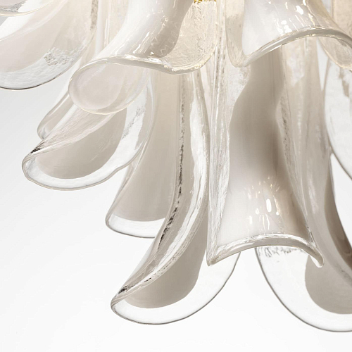 Lampadario ad Anello LED in Oro con Vetro di Murano