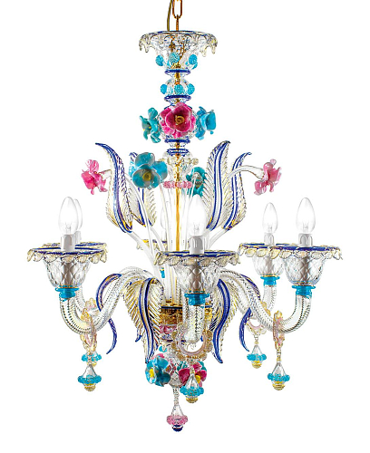Lampadario Murano in Vetro Multicolore