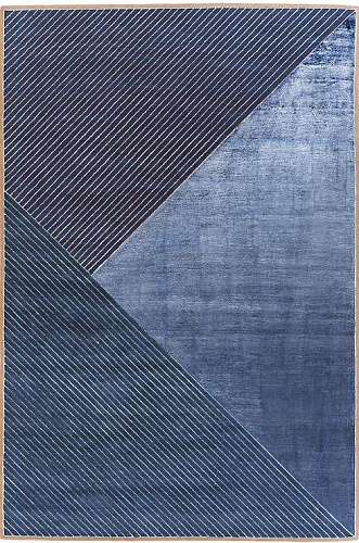 Tappeto Geometrico Blu