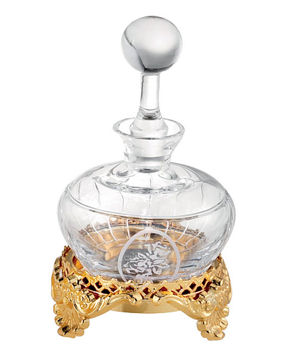Flacone da Profumo in Cristallo con Finitura Oro 24K