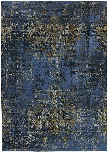 Tappeto Astratto Blu/Oro