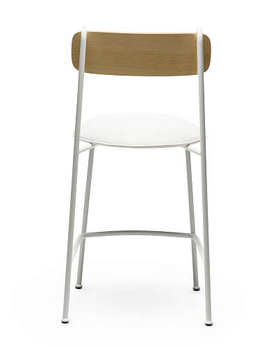 Sgabello da Bar Lena SG-65 Bianco in Frassino