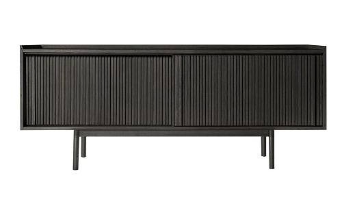 Credenza Bassa 2 Ante Nera Sipario