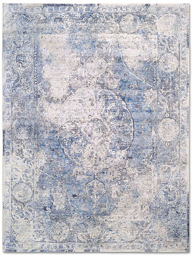 Tappeto Annodato Lusso Argento/Blu