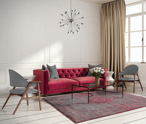 Tappeto Stile Vintage Lampo Rosa 8261