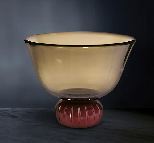 Vaso a Ciotola in Vetro Fumé