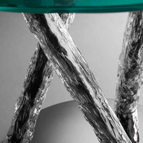 Tavolo da Pranzo in Vetro con Gambe Scultoree
