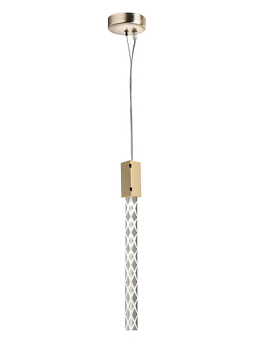 Pendente Artigianale con Vetro Triedro Inciso a Mano