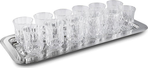 Set da 12 bicchieri con vassoio