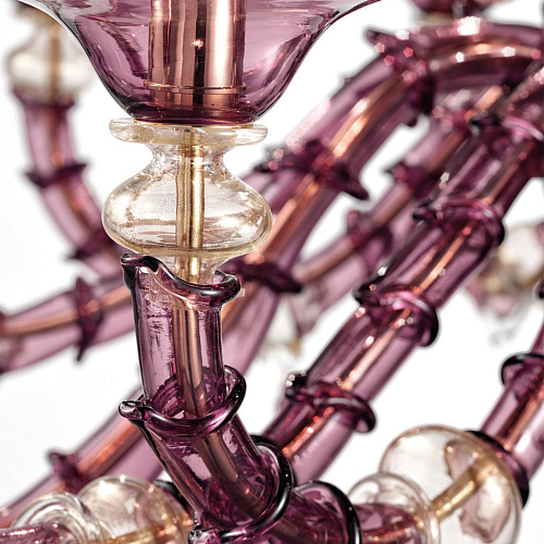 Lampadario Classico in Vetro di Murano Viola