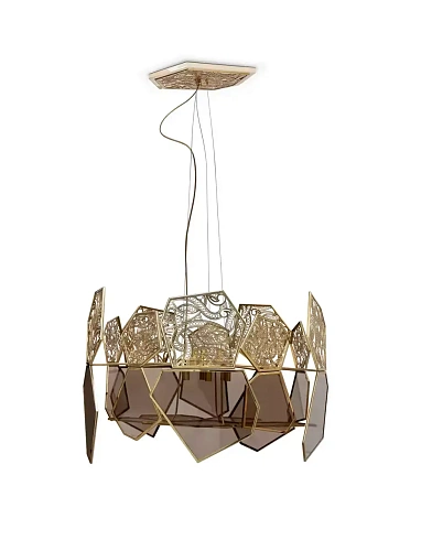 Lampadario Vetro Bronzo Hypnotique
