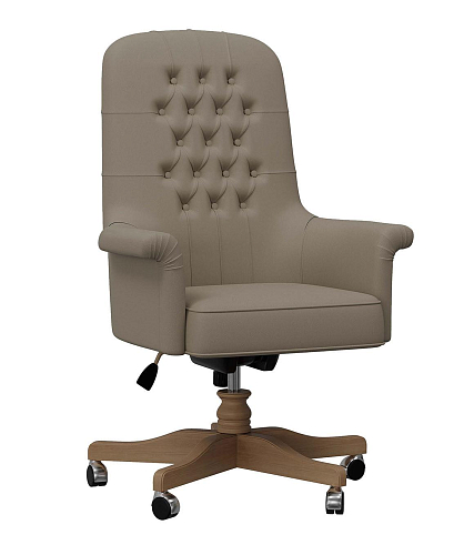 Poltrona da Ufficio Girevole con Base in Legno