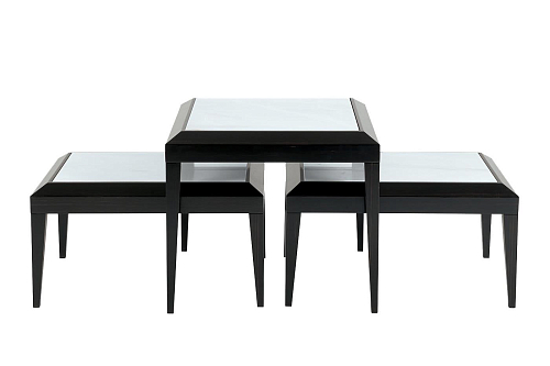 Set da 3 Tavolini da Caffè in Marmo