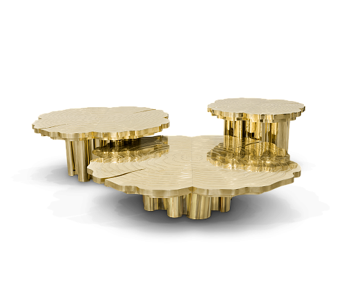 Set Tavolini da Caffè Fortuna Oro (3 Pezzi)