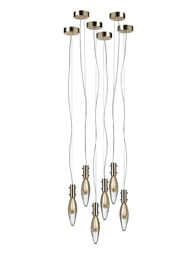 Pendente Murano con Gocce a 6 Luci