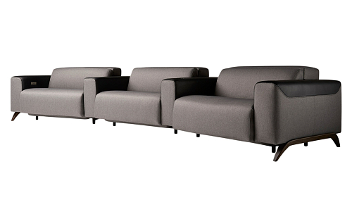 Divano curvo a 3 posti Atlanta grigio