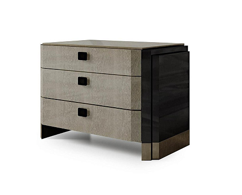 Comodino 3 Cassetti Bronzo