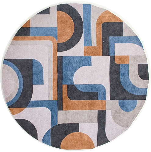 Tappeto Rotondo Camel Blue 9196