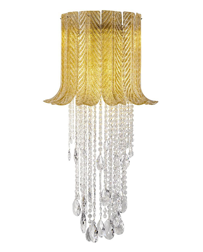 Applique con Foglia di Murano e Dettagli Oro