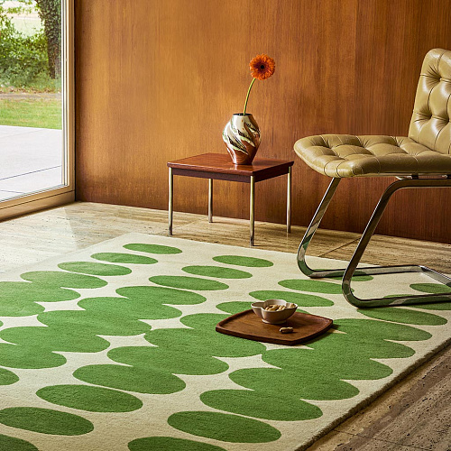 Optical Oval Green/Cream Tappeto
