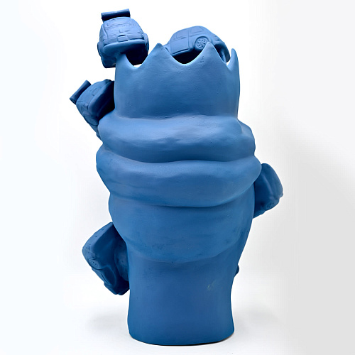 Testa di Moro Blu Opaco Scultura