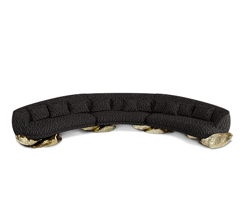 Divano Curvo Nero Angora