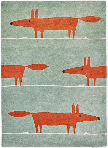 Tappeto Mr. Fox Mint/Poppy