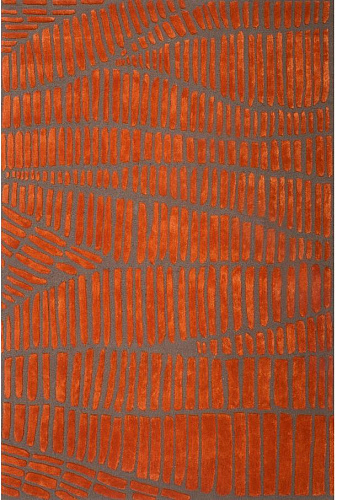 Tappeto Enia Lana/Viscosa Arancio/Grigio