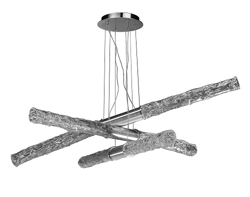 Lampadario in Vetro Soffiato Trasparente
