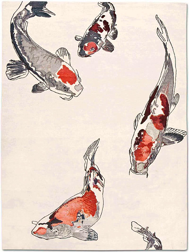 Tappeto Lusso Fish Originale/Bianco