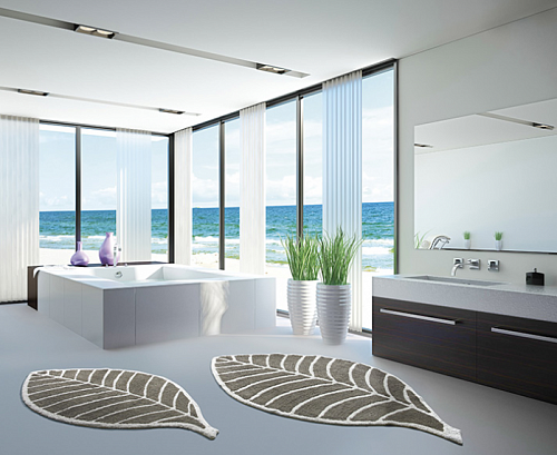 Tappeto Foglie Beige/Avorio
