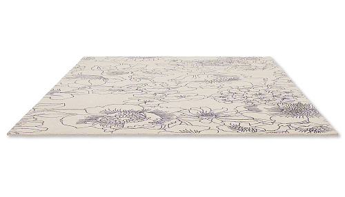 Tappeto Linear Floral Blu
