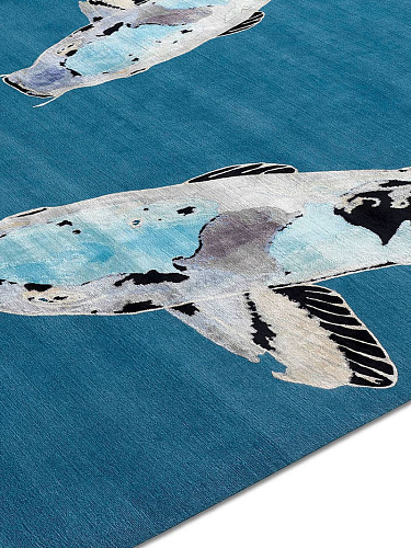 Tappeto Lusso Fish Blu/Turchese