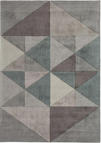 Tappeto Triangoli Multicolore Tuftato a Mano