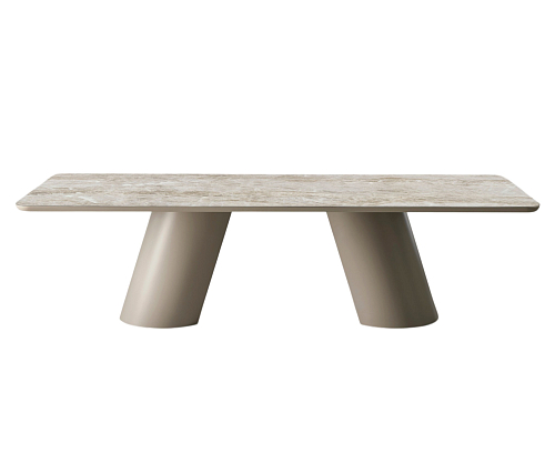 Tavolo da pranzo con piano in ceramica beige Altea