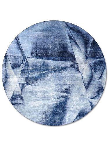 Tappeto Rotondo Annodato Blu Navy