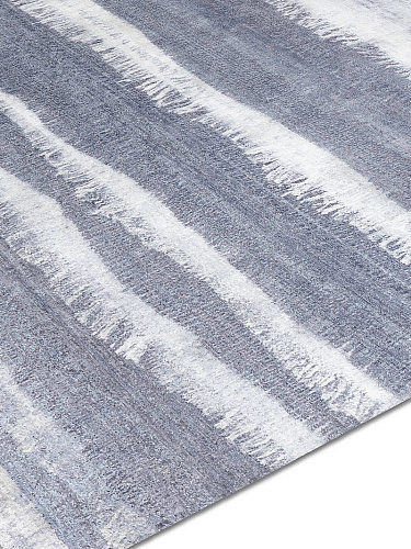 Tappeto Annodato Blu/Grigio
