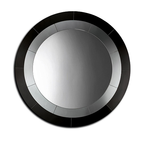 Specchio Rotondo in Vetro Fumé con Inserti Eleganti