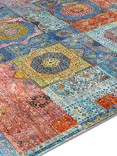 Tappeto Annodato Cosmic Blu