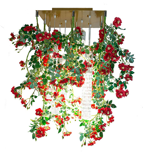 Lampadario Quadrato Red Roses