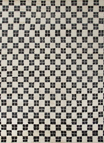 Tappeto Berber Nero & Bianco Pelo Basso