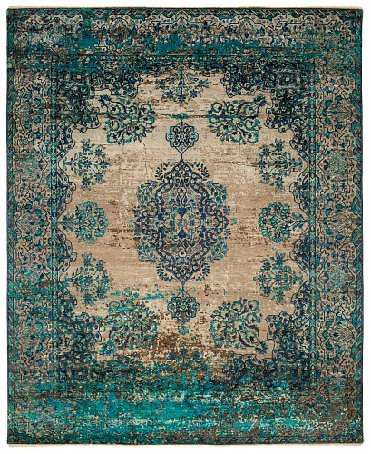 Tappeto Kirman Robson Artwork 19 Grigio Blu Seta