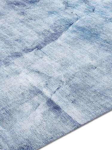 Tappeto Annodato Lusso Blu Twist