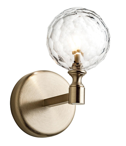 Applique Florentine in Cristallo con Finitura Oro Spazzolato