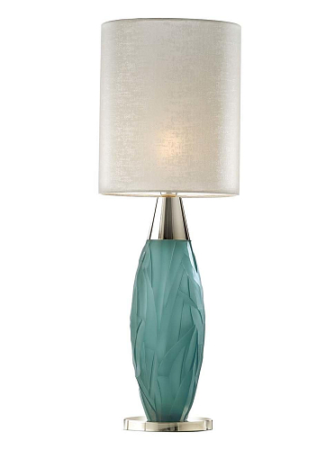 Lampada da Tavolo in Cristallo Turchese con Finitura Oro Soft