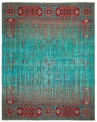 Tappeto Mamluk Kensington Double Vendetta Rosso D092 Seta