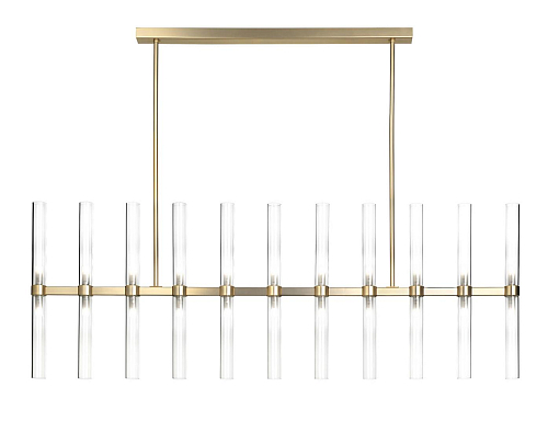 Lampadario Rettangolare con Tubi in Vetro