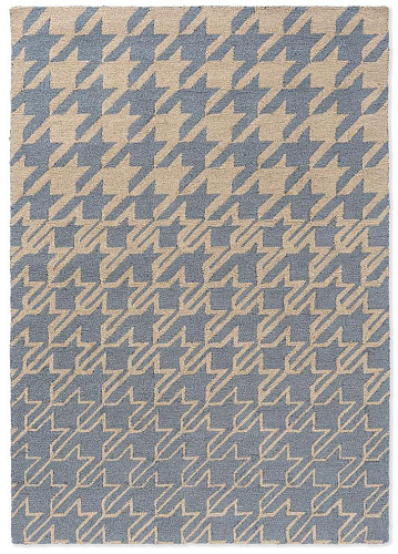 Tappeto TB Houndstooth Blu Acqua Per Esterni