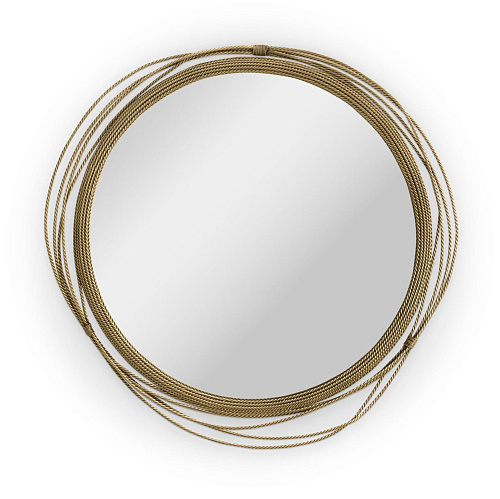 Specchio da Parete Rotondo in Ottone